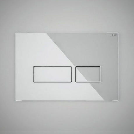 RAK Ecofix Modern Push Button Rectangular Dual Flush Plates - White Glass - FSRAKPPL011