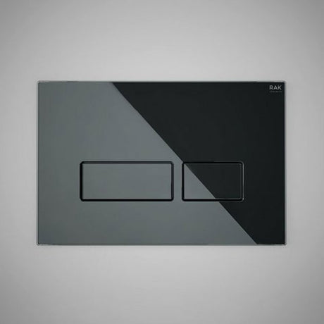 RAK Ecofix Push Button Rectangular Dual Flush Plates - Black Glass - FSRAKPPL012