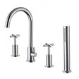 RAK Ella Modern Pillar Mounted 4-Hole Bath Shower Mixer Tap - Chrome - RAKELL3013