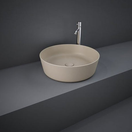 RAK Feeling Modern Round Countertop Wash Basin 420mm Wide - Matt Cappuccino - FEECT4200514A