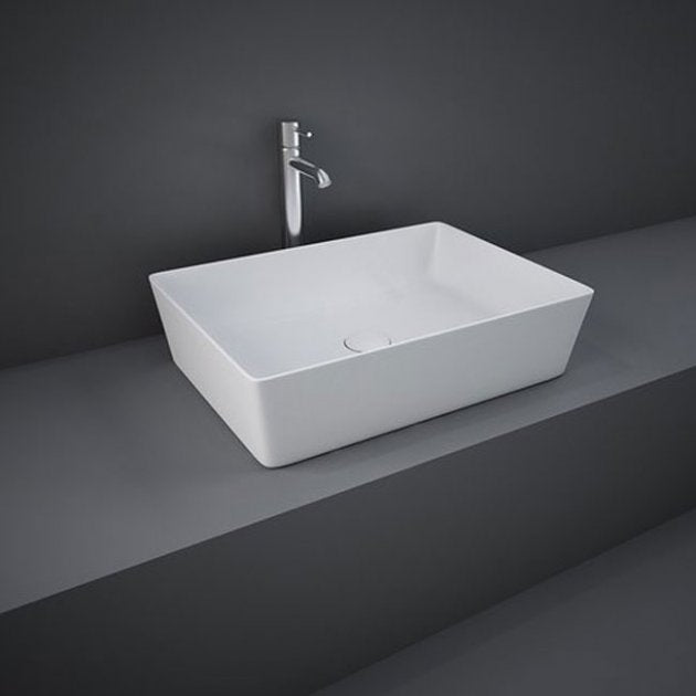 RAK Feeling Modern Rectangular Countertop Wash Basin 500mm Wide - Matt White - FEECT5000500A