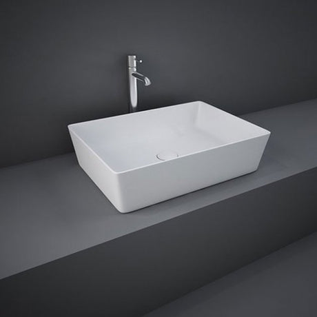 RAK Feeling Modern Rectangular Countertop Wash Basin 500mm Wide - Matt White - FEECT5000500A