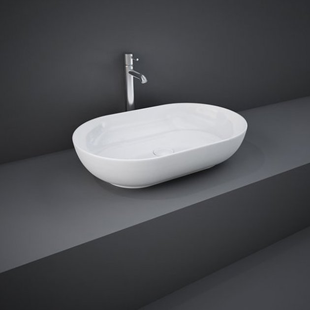 RAK Feeling Modern Oval Countertop Wash Basin 550mm Wide - Alpine White - FEECT5500AWHA