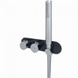 RAK Feeling Round Dual Outlet Concealed Thermostatic Shower Valve with Handset - Black - RAKFSV2504RHS