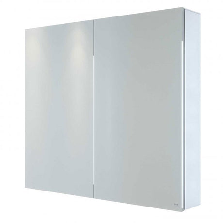 RAK Gemini Modern 2-Door Mirrored Bathroom Cabinet 600mm High x 700mm Wide- Stainless Steel - RAKGEM5002
