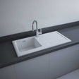 RAK Gourmet Modern 4 Ceramic Kitchen Sink 1.0 Bowl 1010mm Length x 510mm Wide - White - GOSINK4V2