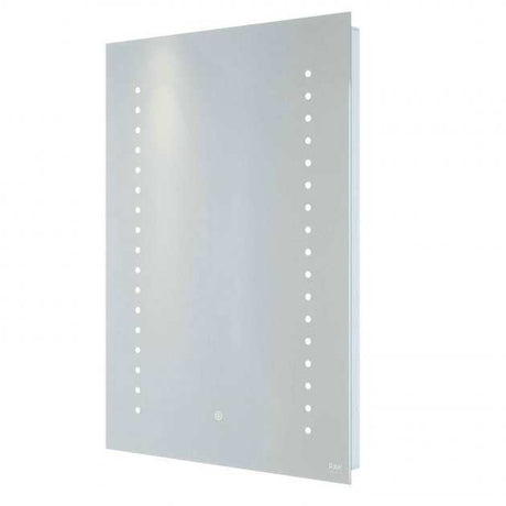 RAK Hestia Illuminated LED Portrait Mirror with Demister Pad and Switch 700mm High x 500mm Wide - Mirrored - RAKHES5001