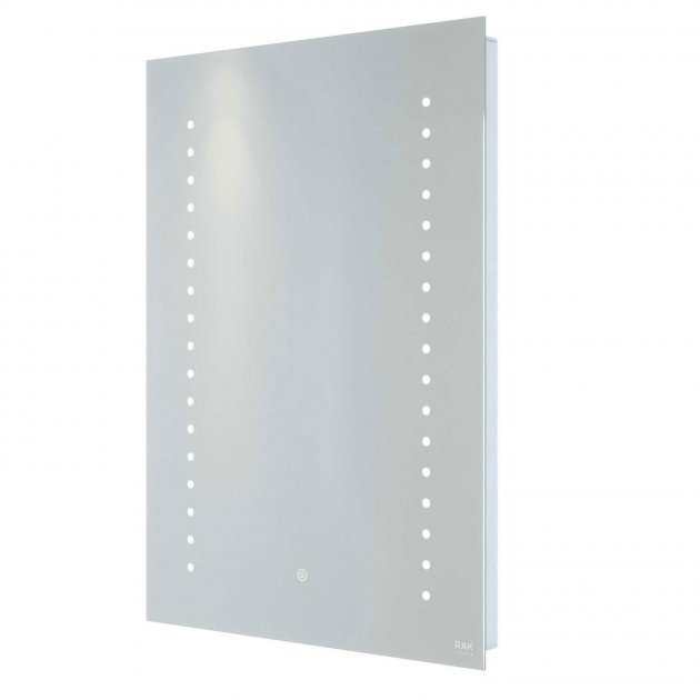 RAK Hestia Illuminated LED Portrait Mirror with Demister Pad and Switch 700mm High x 500mm Wide - Mirrored - RAKHES5001