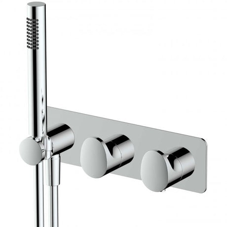 RAK Horizontal Concealed Dual Outlet Thermostatic Shower Valve with Handset - Chrome - RAKITA3305C