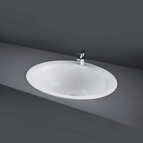 RAK Jessica Inset 1 Tap Hole Oval Countertop Basin 530mm Wide - White - JESVB1