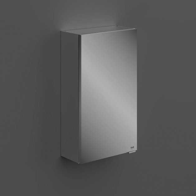 RAK Joy 1 Door Rectangular Wall Hung Mirror Cabinet 400mm Wide - Gray - JOYMC04001