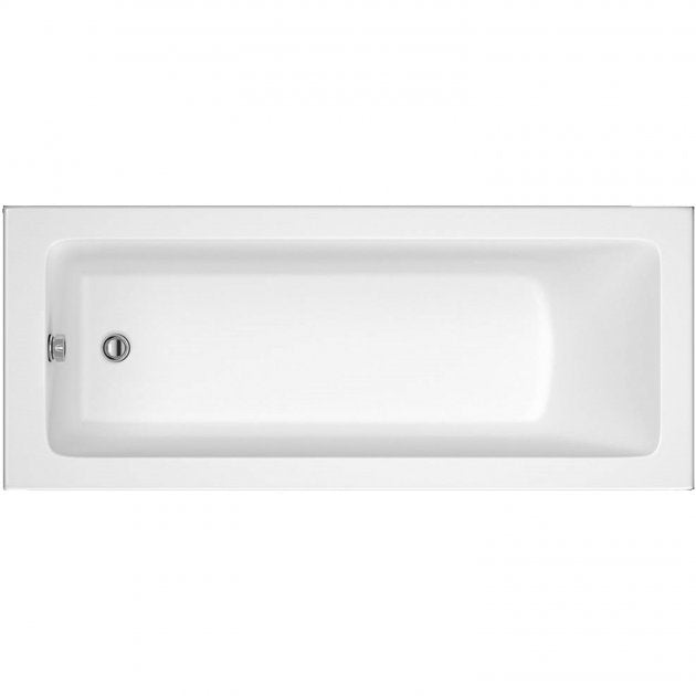 RAK Karla Modern Acrylic Single Ended Rectangular Bath 1700mm x 700mm - White - KABATH/WL