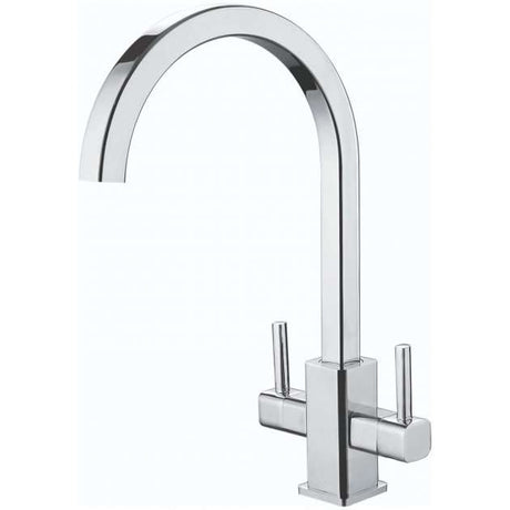 RAK Modern Kitchen Sink Mixer Tap with twin lever and polished chrome finish