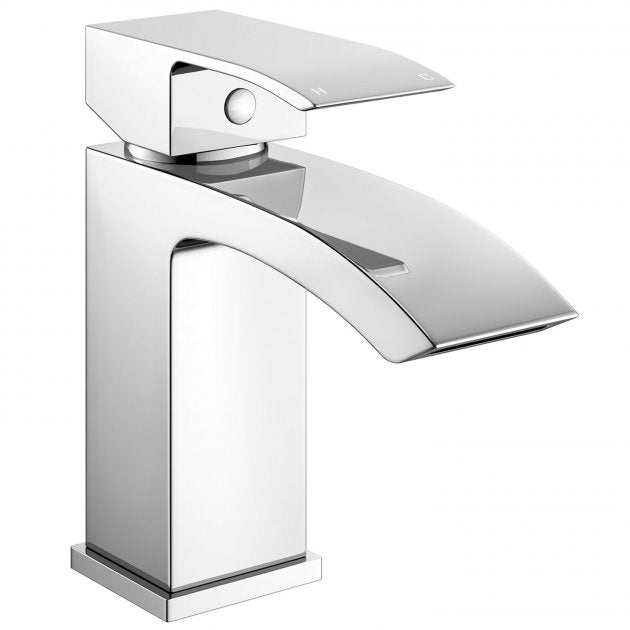 RAK Metropolitan Deck Mounted Mini Mono Square Basin Mixer Tap - Chrome - RAKMET3002