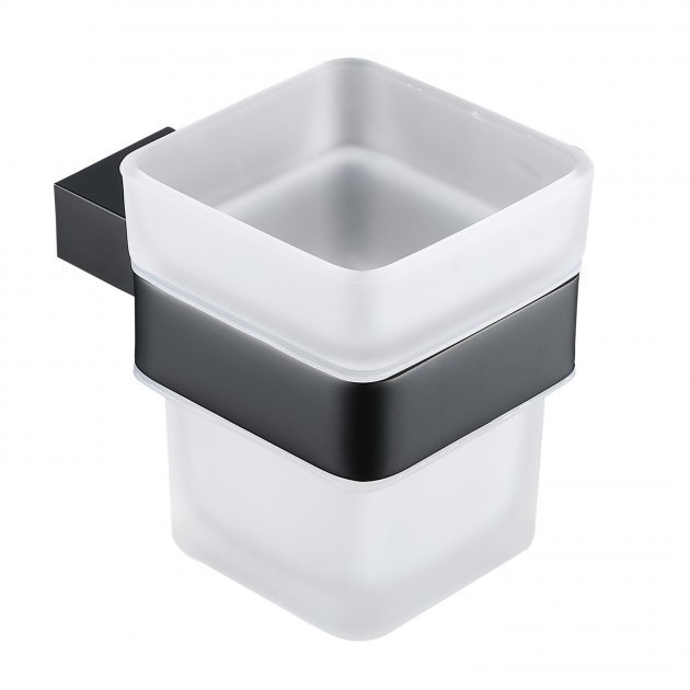 RAK Moon Wall Mounted Single Tumbler and Holder - Black - RAKMOO9903B
