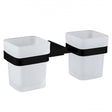 RAK Moon Wall Mounted Double Tumbler Holder  - Black - RAKMOO9904B