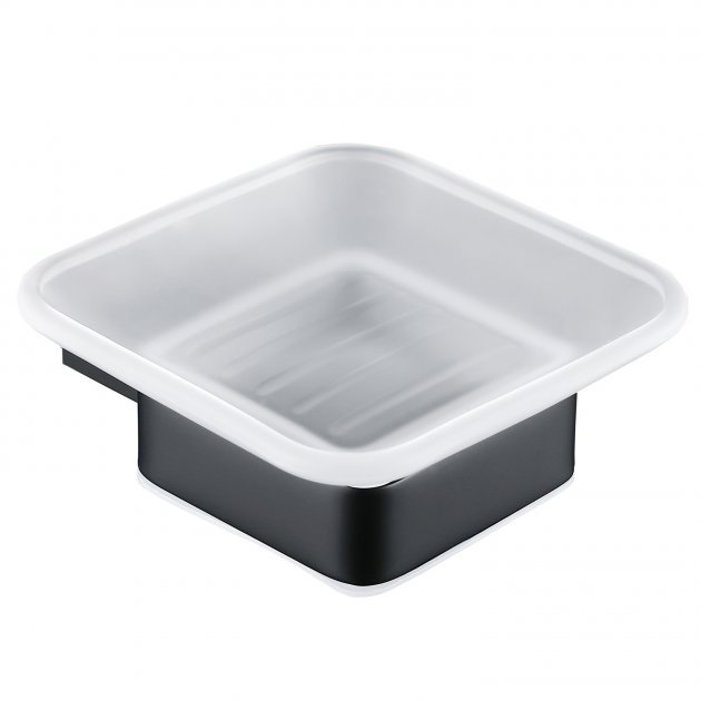 RAK Moon Modern Wall Mounted Square Soap Dish - Black - RAKMOO9905B