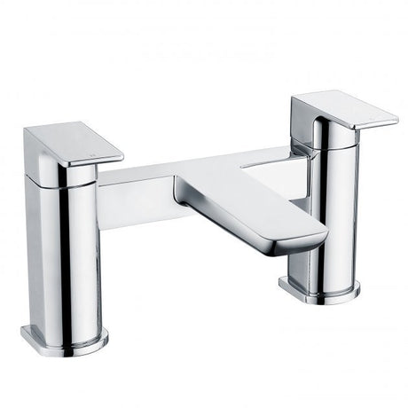 RAK Moon Pillar Mounted Dual Lever Square Bath Filler Tap - Chrome - RAKMOO3004