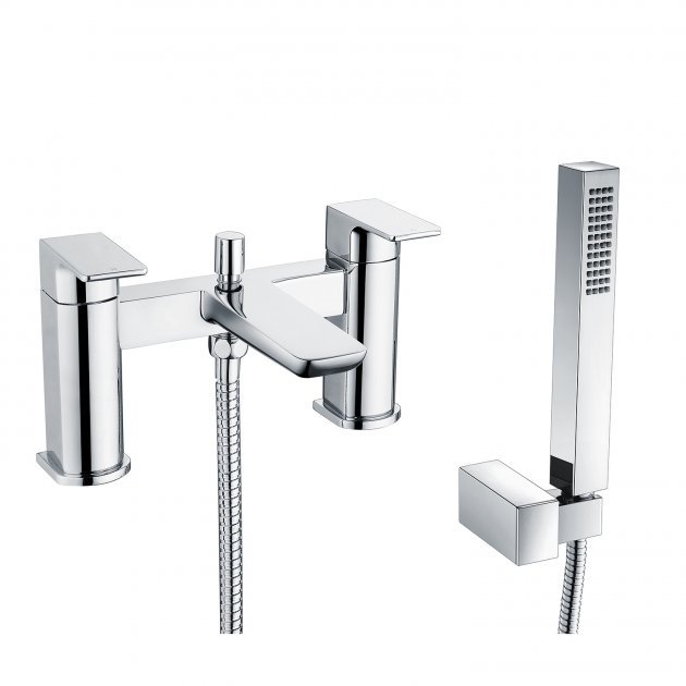 RAK Moon Modern Pillar Mounted Bath Shower Mixer Tap - Chrome - RAKMOO3005
