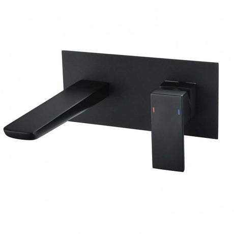 RAK Modern Moon Back Plate Wall Mounted Basin Mixer Tap - Black - RAKMOO3007B