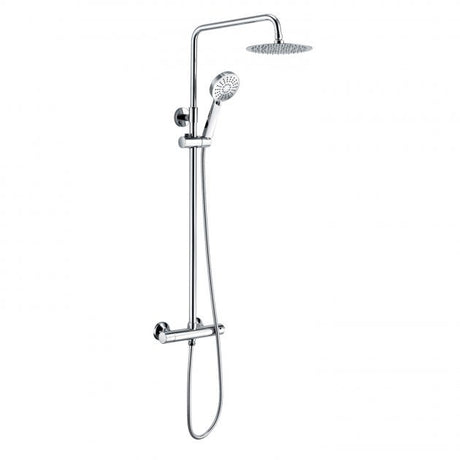 RAK Origin Modern Fixed Head Thermostatic Round Bar Mixer Shower with Shower Kit - Chrome - RAKSHW6009