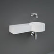 RAK Petit Modern 0 Tap Hole Round Left Ledge Wall Hung Basin 765mm Wide - Alpine White - PETWB17700AWHA
