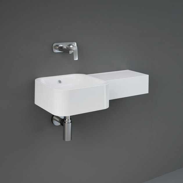 RAK Petit Modern 0 Tap Hole Wall Hung Basin - Stylish Alpine White (765mm)