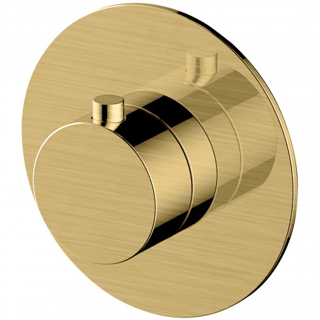 Rak Petit Round Concealed Thermostatic Valve - Brushed Gold - RAKPER3024G