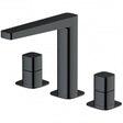Rak Petit Square Deck Mounted 3 Hole Basin Mixer - Matt Black - RAKPES3011B