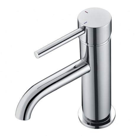 RAK Prima Tech MonoDeck Mounted Round Basin Mixer Tap with Waste - Chrome - RAKPRT3001