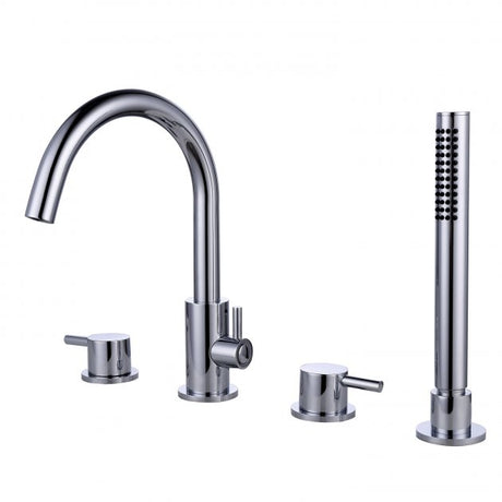 RAK Prima Modern Pillar Mounted Tech 4-Hole Bath Shower Mixer Tap - Chrome - RAKPRT3013