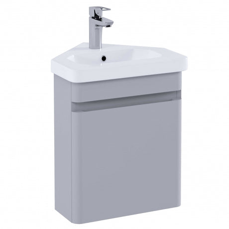 RAK Resort Wall Hung Corner Vanity Unit 450mm - Matt Stone - RAKRSTWBC45601