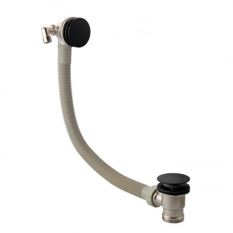 RAK Round Modern Click Clack Waste Freeflow Overflow Bath Filler Tap - Black - RAKL9025RB