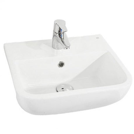 RAK Series 600 Modern 1 Tap Hole Square Semi-Recessed Basin 420mm Wide - White - S60042SR1