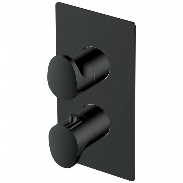RAK Single Outlet 2 Handle Thermostatic Concealed Shower Valve - Matt Black - RAKITA3301B