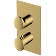 RAK Dual Outlet 2 Handle Thermostatic Concealed Shower Valve - Brushed Gold - RAKITA3302G