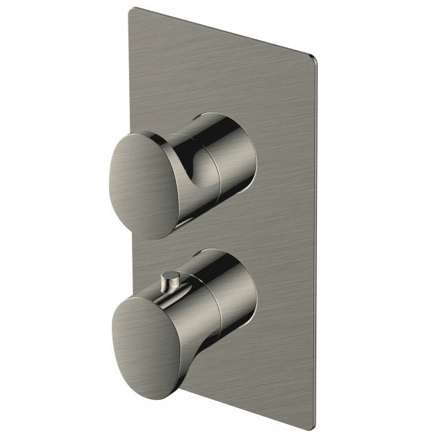 RAK Single Outlet 2 Handle Thermostatic Concealed Shower Valve - Brushed Nickel - RAKITA3301N