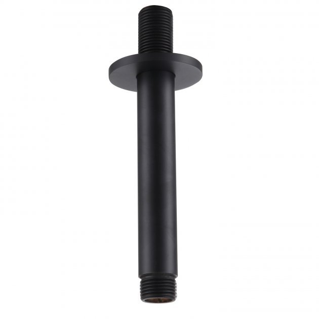 RAK Modern Ceiling Mounted Round Shower Arm 250mm Length - Black - RAKSHW0004B