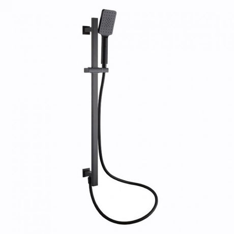 RAK Modern Square Integral Wall Outlet Slider Rail Shower Kit - Black - RAKSHW1009B