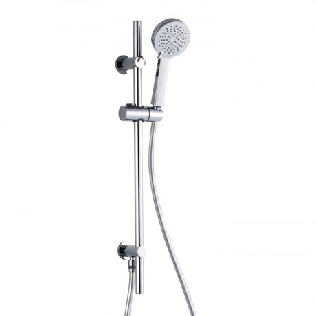 RAK Modern Integral Wall Outlet Round Slider Rail Shower Kit with Three Function Handset - Chrome - RAKSHW1010