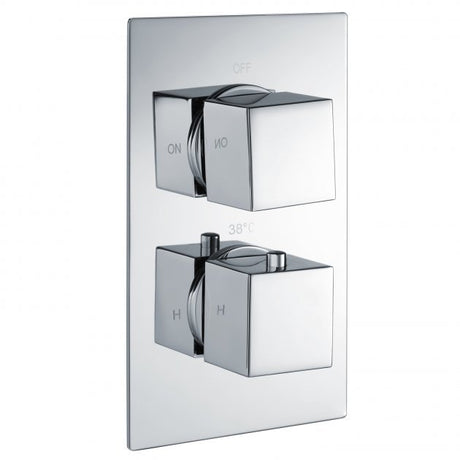 RAK Thermostatic Dual Handle Square 1 Outlet Concealed Shower Valve - Chrome - RAKSHW3201S