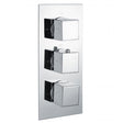 RAK Square Triple Handle  2 Outlet Concealed Thermostatic Shower Valve - Chrome - RAKSHW3203S