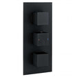 RAK Square Triple Handle 2 Outlet Concealed Thermostatic Shower Valve - Black - RAKSHW3203SB - TAP 'N' SHOWER