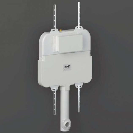 RAK Slimline Modern front flush concealed cistern in alpine white with slimline design for space-saving bathroom installation