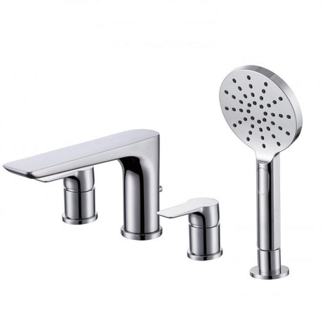 RAK Sport Modern Pillar Mounted 4-Hole Bath Shower Mixer Tap - Chrome - RAKSPO3013