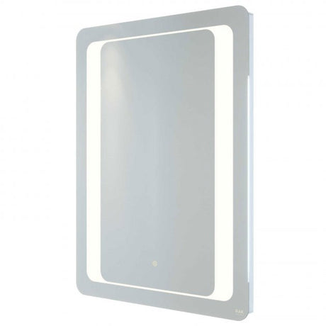 RAK Amethyst Modern Illuminated Portrait LED Mirror with Demister Pad and Switch  700mm High x 500mm Wide - Mirrored - RAKAME5001
