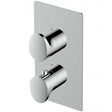 RAK Round Dual Outlet Concealed Dual Handle Thermostatic Shower Valve - Chrome - RAKITA3302C