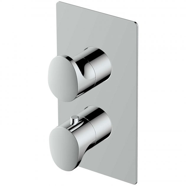 RAK Round Dual Outlet Concealed Dual Handle Thermostatic Shower Valve - Chrome - RAKITA3302C