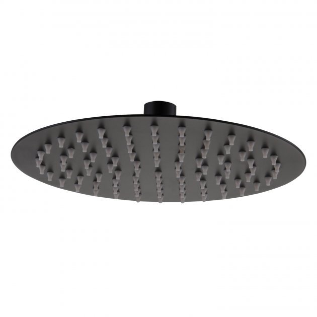 RAK Ultra Modern Slim Single Round Shower Head - Black - RAKSHW1006B