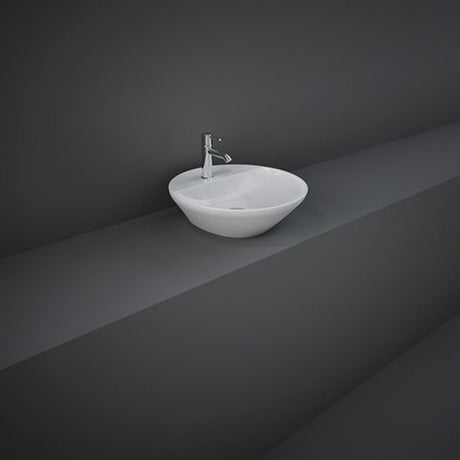 RAK Variant Modern Round 1 Tap Hole Countertop Wash Basin 420mm Wide - Alpine White - VARCT14201AWHA